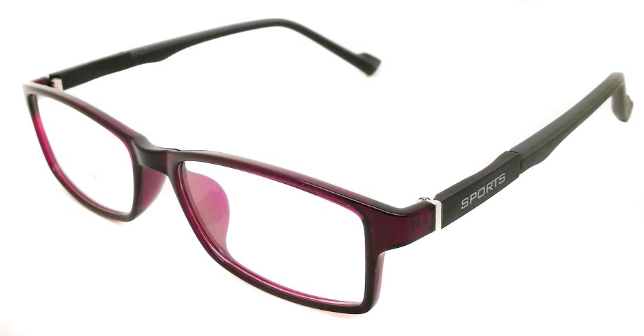 Black with purple oval TR sports glasses frame JX-82022-C6