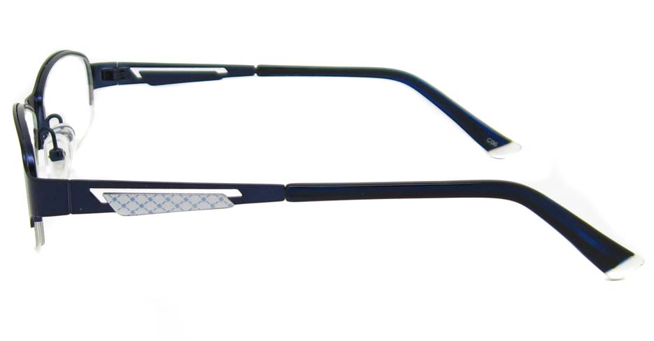 Blue metal oval glasses frame TD-CR2015-L