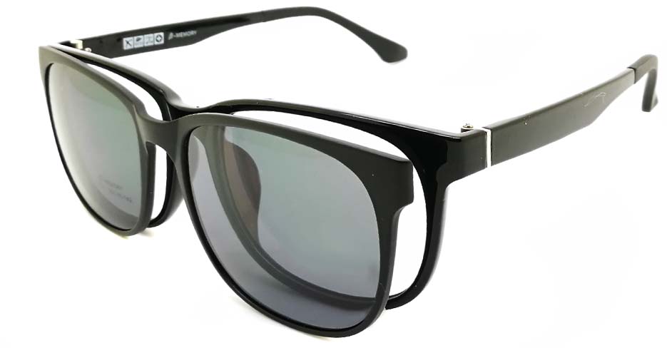 TR Oval Black Polarized  Magnetic Clip on Sunglasses SM-2021-C001