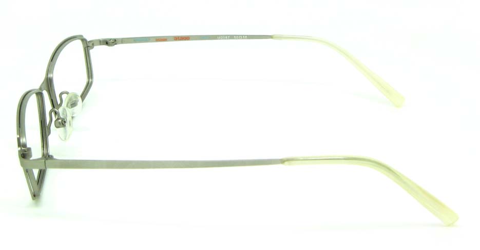white metal rectangular  glasses frame HL-M2087-09