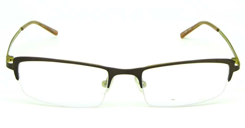 khaki metal rectangular glasses frame  HL-ST2161-213
