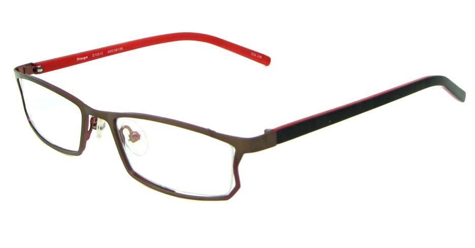 khaki red black blend rectangular glasses frame  HL-ST2012-226