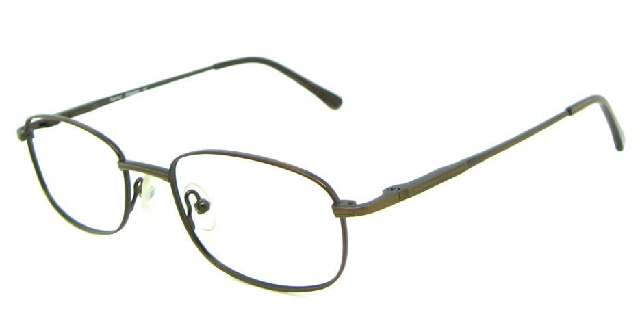 brown metal oval glasses frame HL-PM55445-BR
