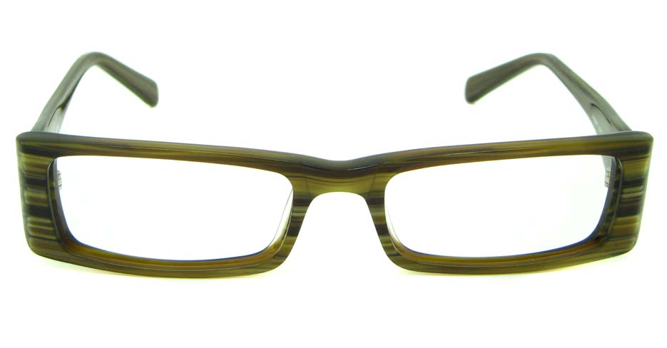 khaki acetate rectangular glasses frame HL-PK55651-GN
