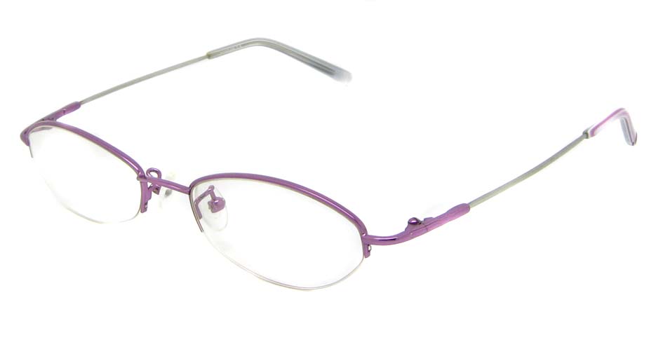 Purple metal oval glasses frame JS-LL9862-Z