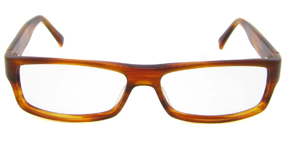 Brown acetate rectangular glasses frame HL-M100