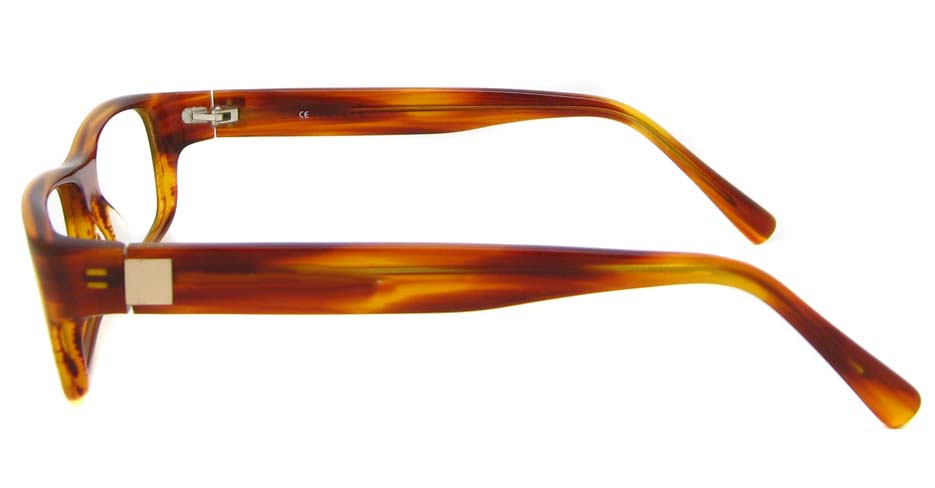 Brown acetate rectangular glasses frame HL-M100