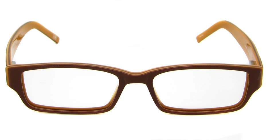 Khaki acetate rectangular glasses frame HL-SCHOOL