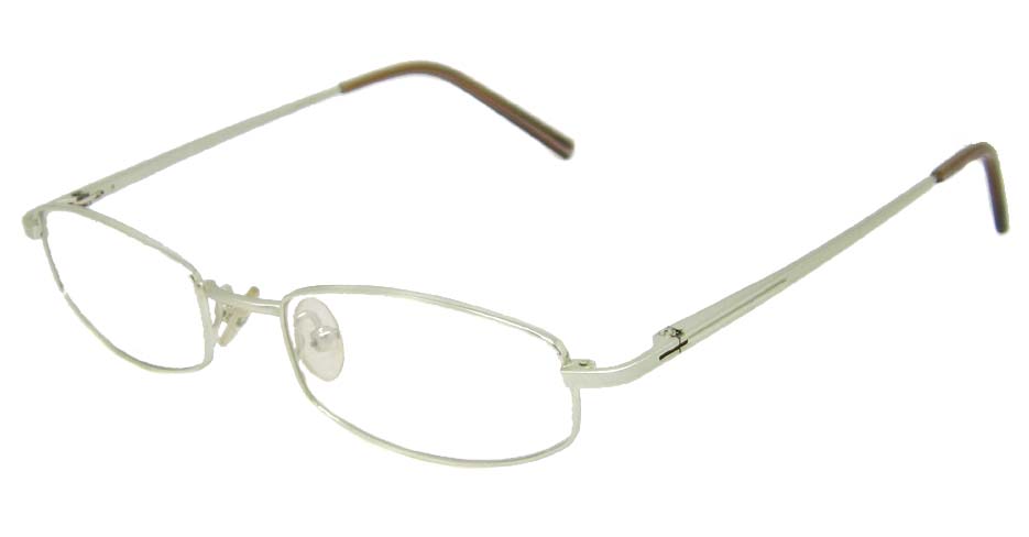 White  oval metal glasses frame   HL-C8109-C2