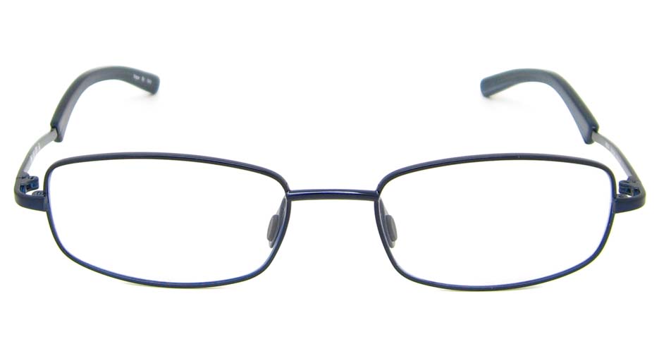 Blue rectangular metal glasses frame HL-N507-67