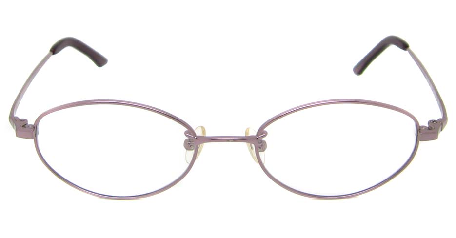 pink oval titanium glasses frame HL-B2017-E08