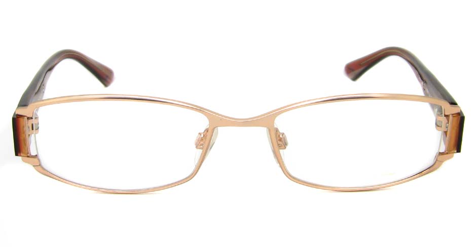 gold with brown blend Rectangular glasses frame HL-BRE902017-J