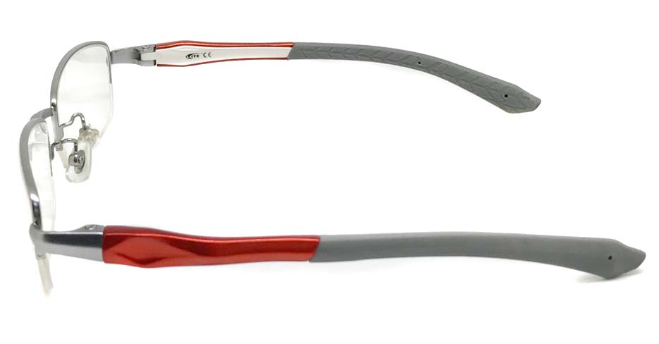silver with red blend Rectangular sport glasses frame LT-A186-C2