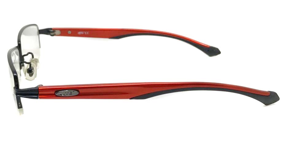 red with black metal oval sport glasses frame LT-H018-C1