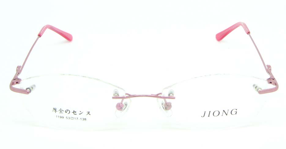 Pink cat eye metal rimless glasses frame  JNY-JIONG1199-F