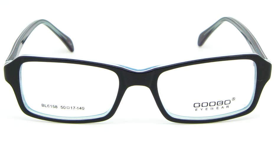 blue with black Acetate Rectangular glasses frame WKY-BL6158-C121
