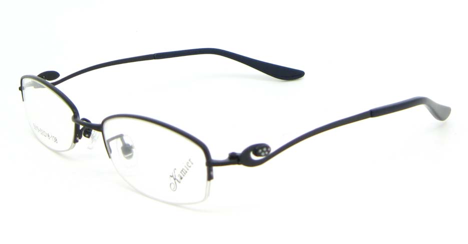 Black metal oval glasses frame WKY-KM5515-HS