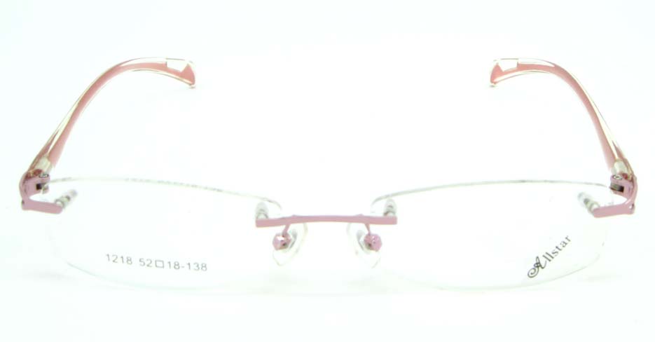 rimless pink rectangle blend glasses frame JNY-JIONG1218-Z