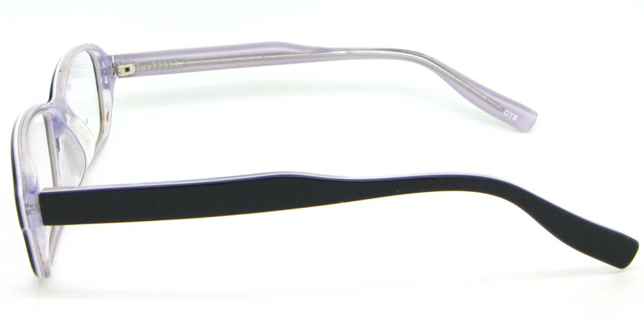 black with khaki Acetate rectangular glasses frame WKY-BL6169-C78