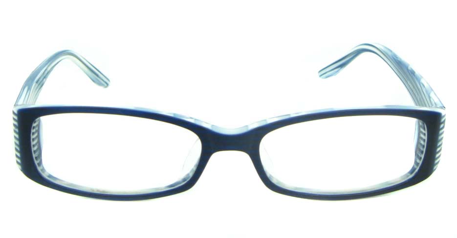 black with blue Rectangular  Plastic glasses frame YL-JB8288-C489