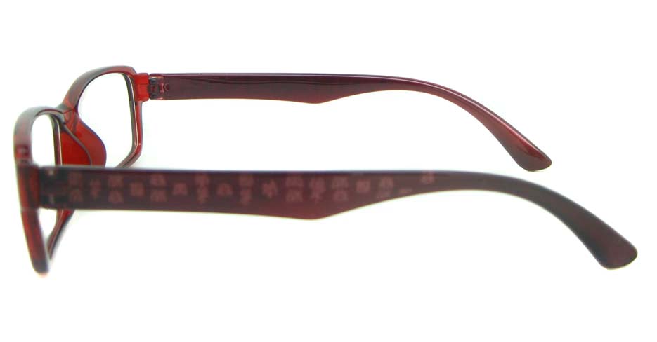 brown with red Rectangular tr90 glasses frame YL-KLD8014-C5H
