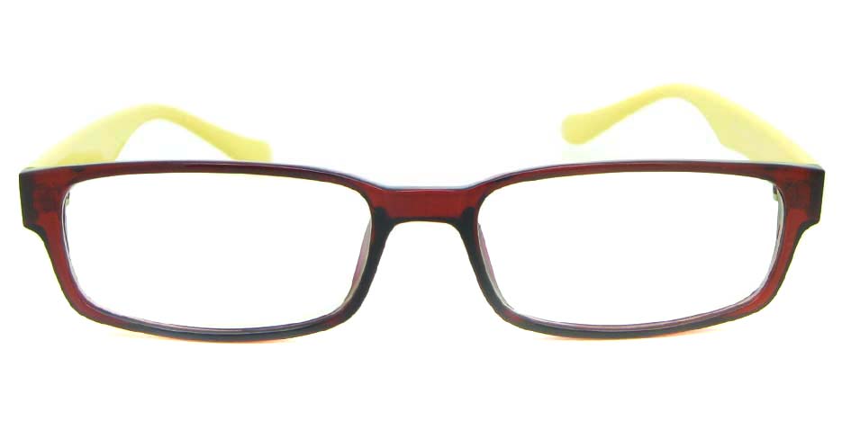 brown with yellow tr90 Rectangular glasses frame YL-KDL8039-C8