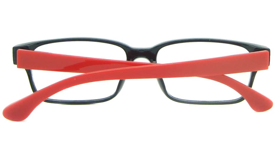 black with red Rectangular tr90 glasses frame YL-KDL8036-C5