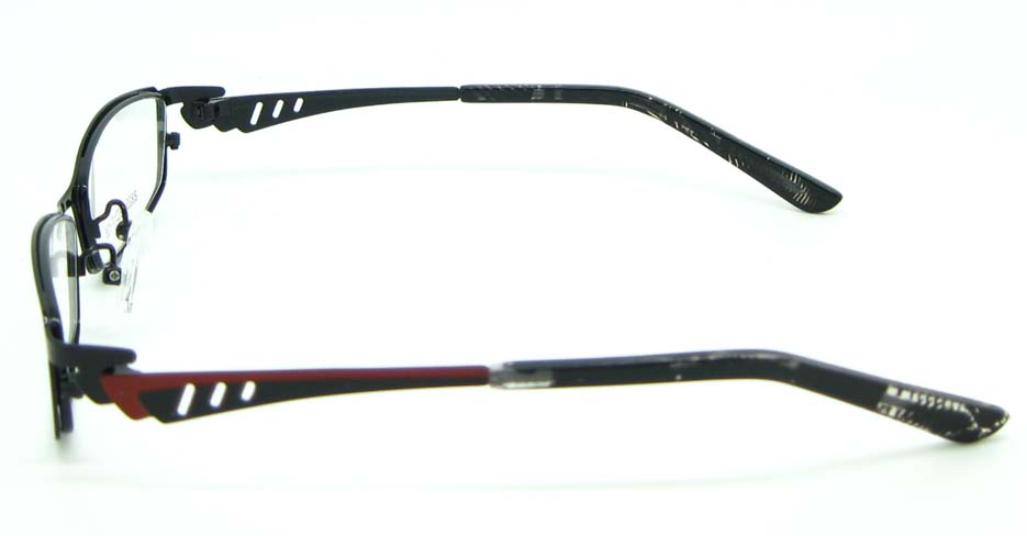 red with black metal oval glasses frame  JNY-KM8825-HS
