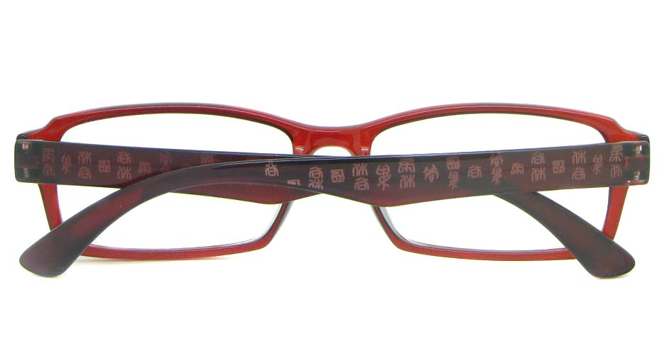 brown with red Rectangular tr90 glasses frame YL-KLD8014-C5H