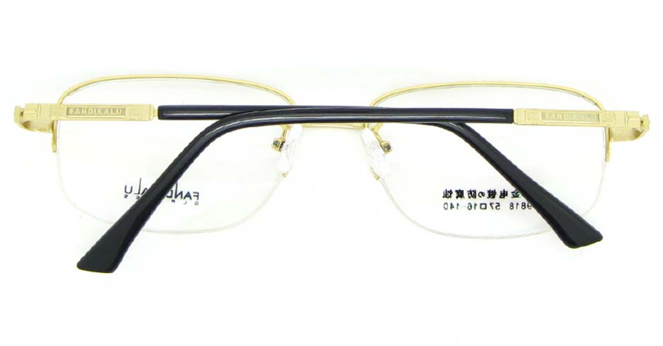 Gold Rectangular metal glasses frame WKY-FKL9818-J