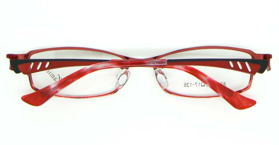 red with black metal oval glasses frame  JNY-KM8825-H