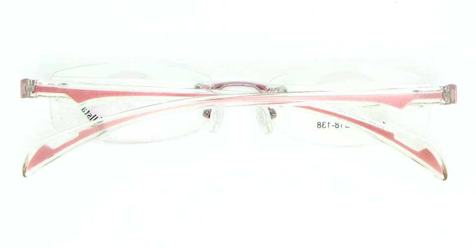 rimless pink rectangle blend glasses frame JNY-JIONG1218-Z