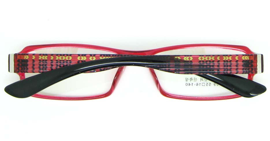 black with red tr90 Rectangular glasses frame JNY-MJN159-C13