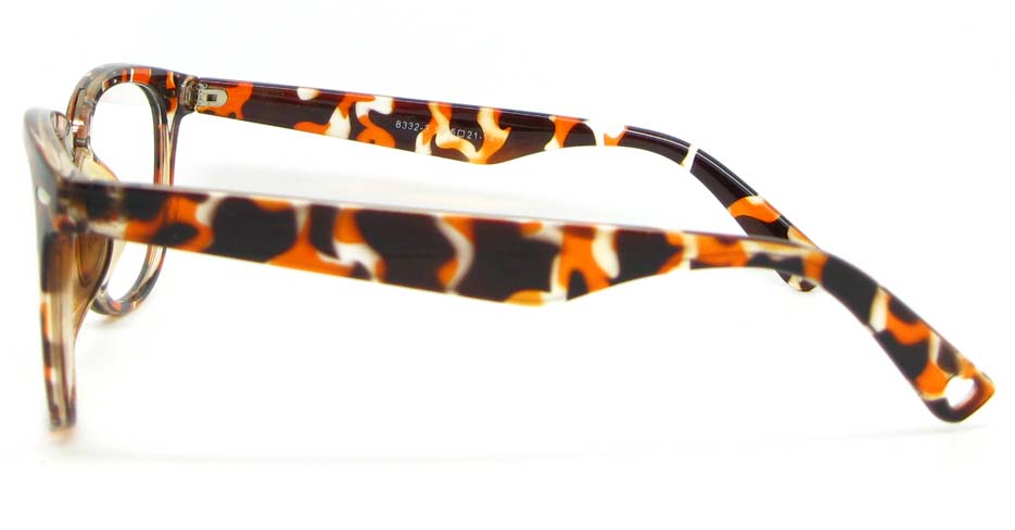 brown blend oval glasses frame WLH-8332-C3