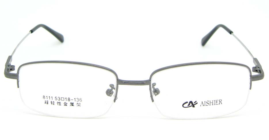 grey metal Rectangular  glasses frame WKY-ASR8111-Q