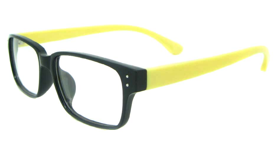 black with yellow Rectangular tr90 glasses frame YL-KDL8036-C3