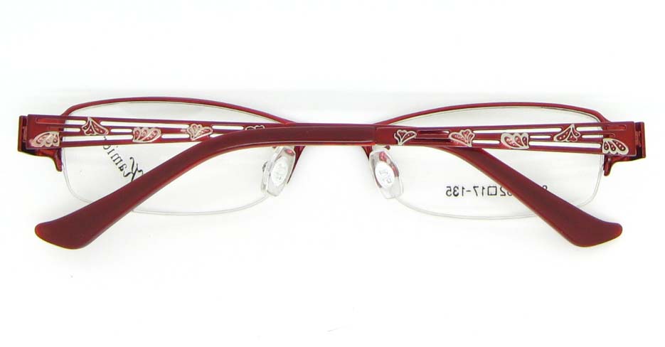 red metal oval glasses frame WKY-KM8879-H