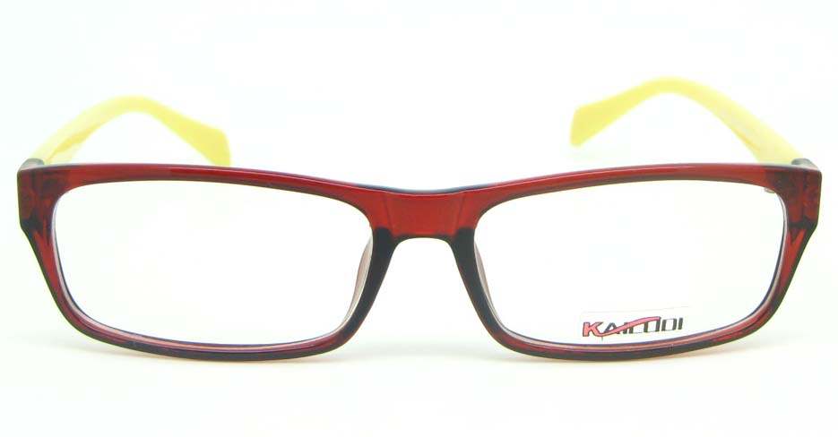 yellow with red tr90 rectangular glasses frame YL-KLD8052-C4
