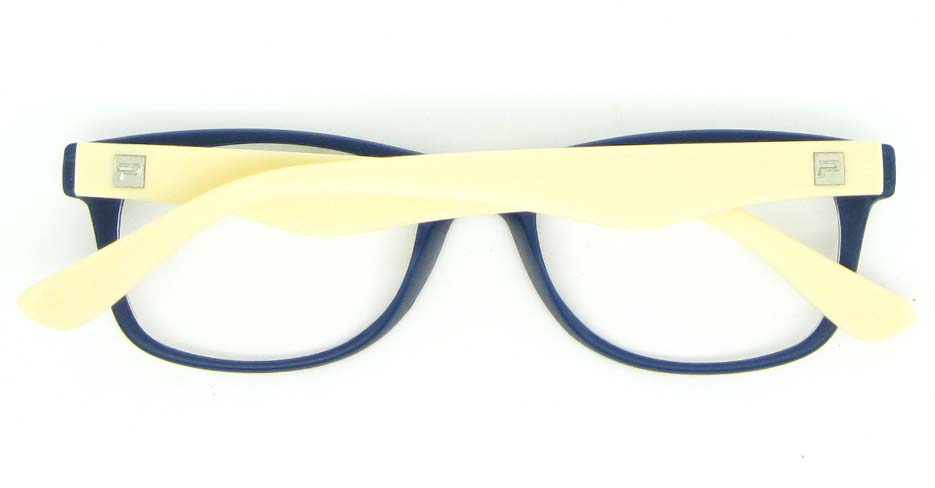yellow with blue plastic oval glasses frame WLH-2211-K65