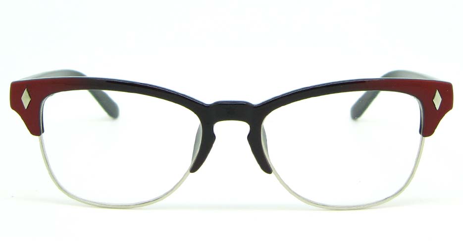oval brown blend retro glasses frame  WLH-0026-C1