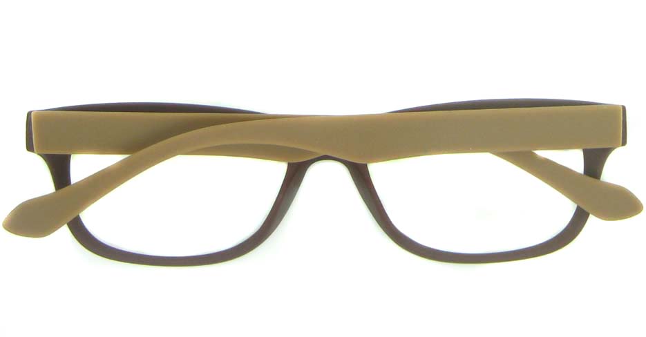 brown with tea tr90 oval glasses frame YL-KDL8051-C5