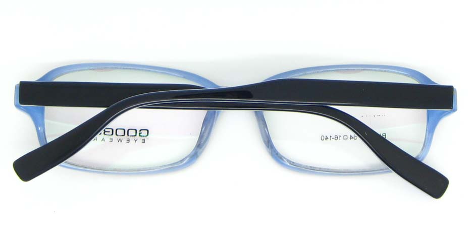 black with blue Acetate rectangular glasses frame WKY-BL6169-C10