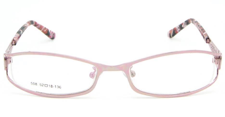 pink metal oval glasses frame WKY-XDBL508-F