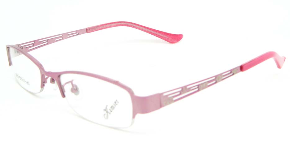 pink metal oval glasses frame WKY-KM8879-F