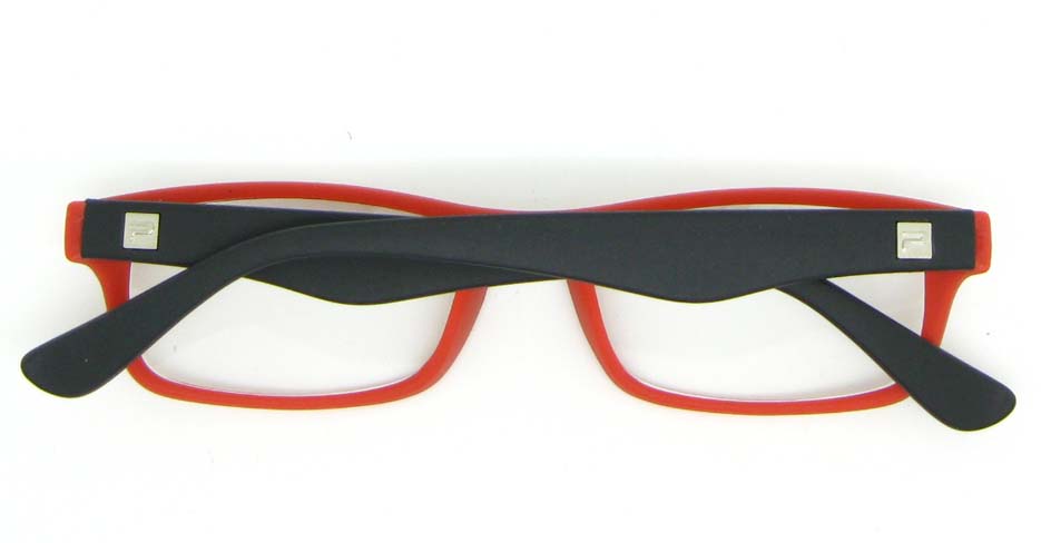 red with black and black retro plastic oval glasses frame WLH-2212-K66