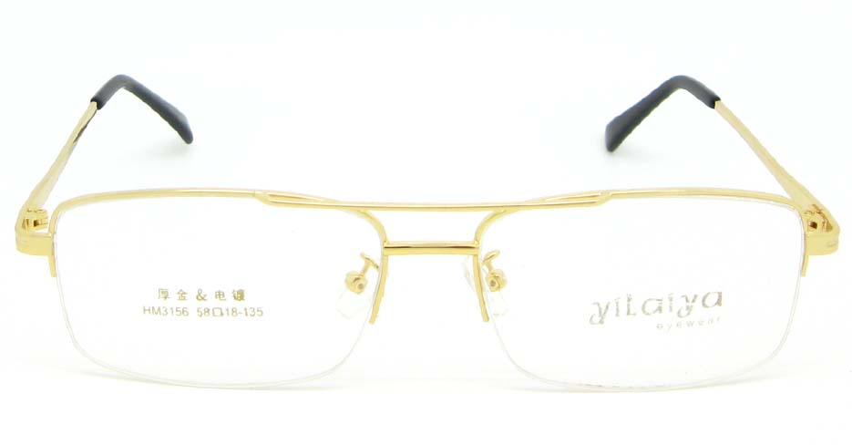 gold Rectangular  metal glasses frame WKY-HM3156-J
