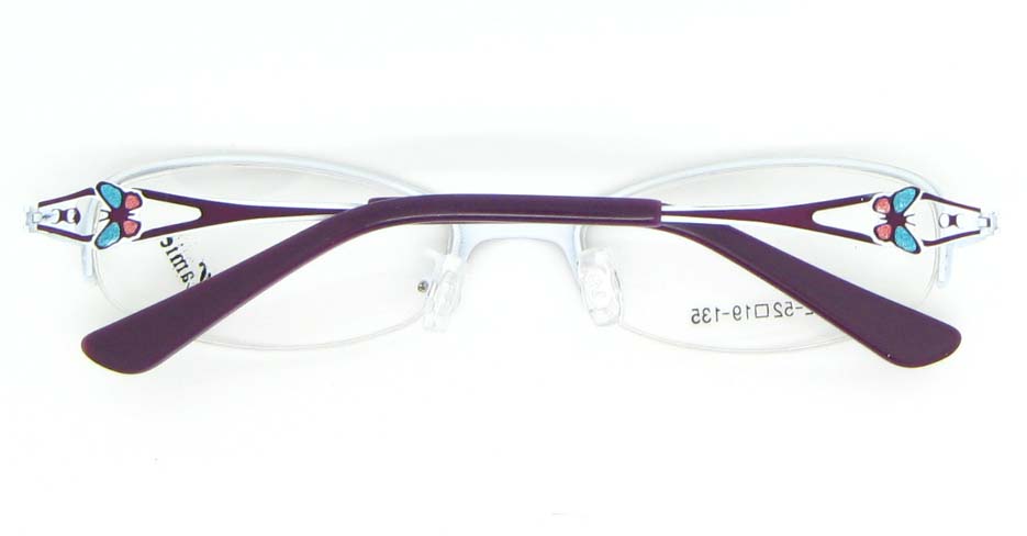 purple metal oval glasses frame WKY-KM8882-Z