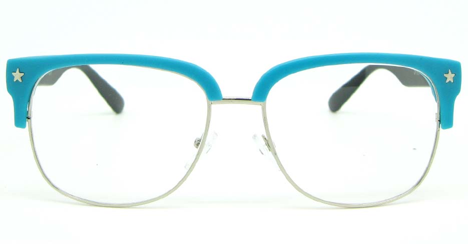 black with blue retro blend Oval glasses frame WLH-OF1831-C7