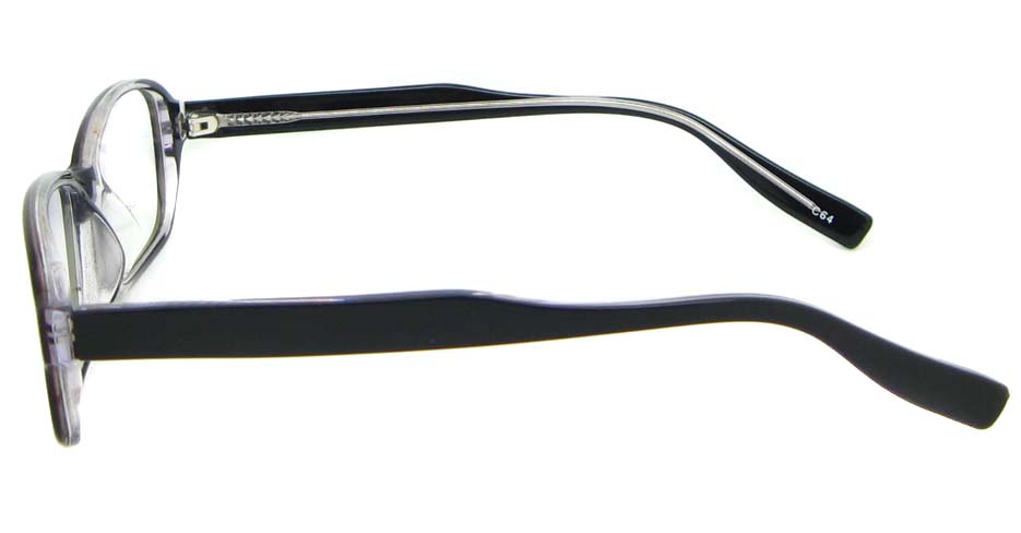 black Acetate rectangular glasses frame WKY-BL6169-C64