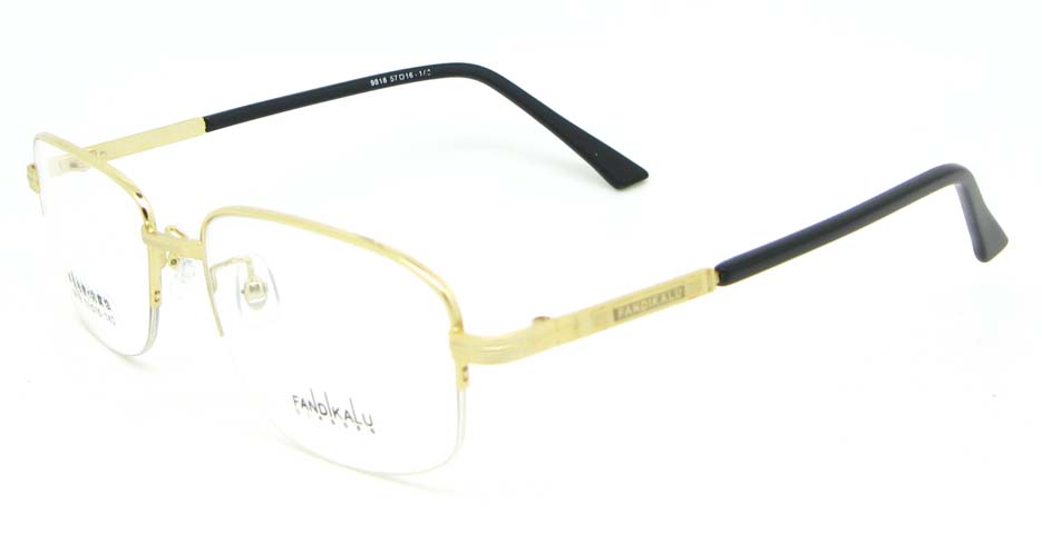 Gold Rectangular metal glasses frame WKY-FKL9818-J
